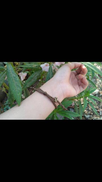 GELANG NAMA INITIAL/INISIAL BRONZE METAL 1 HURUF