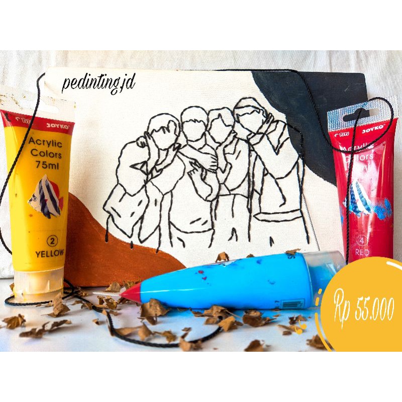 

Canvas Embroidery Custom 30x20 / Canvas Embroidery EXO / Hiasan / Gift Box / Canvasthetic / Freebies