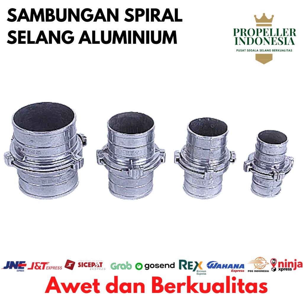 Sambungan Spiral Aluminium Selang Drip Selang Irigasi 2 - 4 Inch