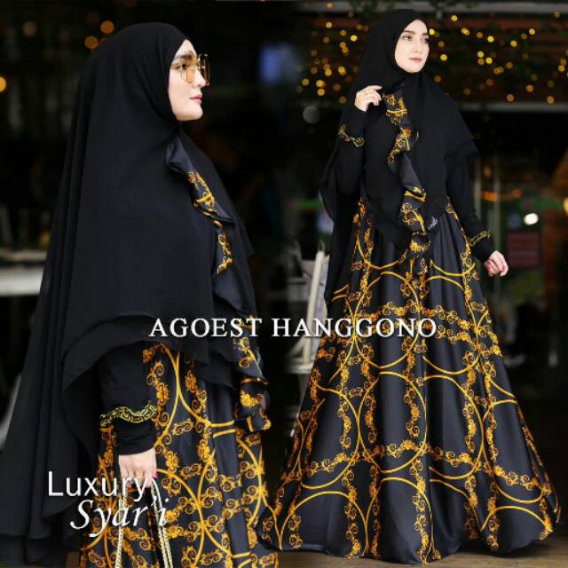 Gamis Syari Sateen Silk Luxury Ori Branded by Agoest Hanggono READY