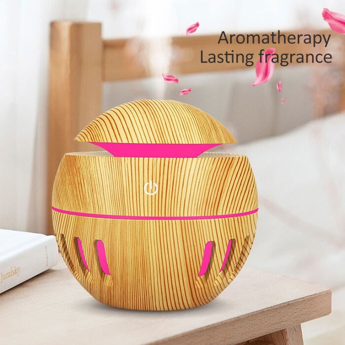 BAYAR DI TEMPAT Pelembab Udara Air Humidifier Aromatherapy Diffuser Wood Design 130ml - K-H272