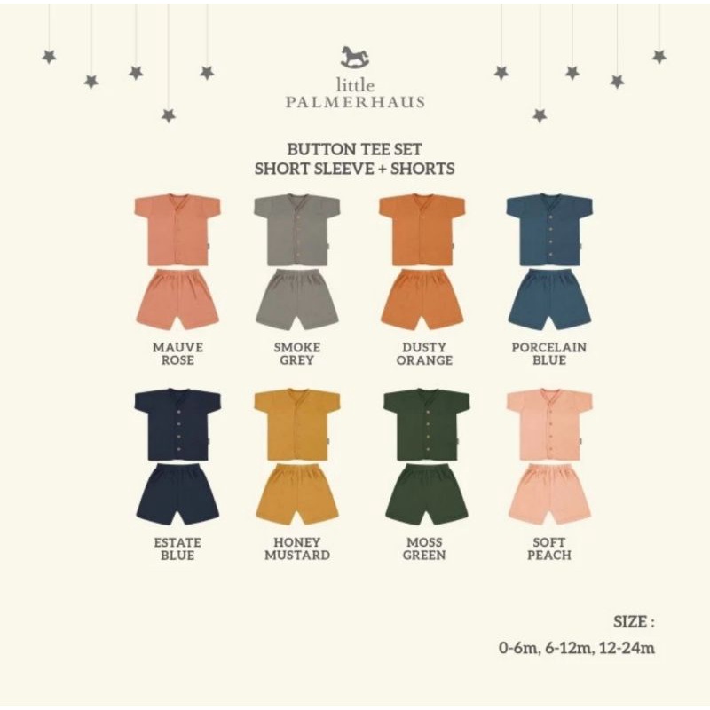 Little Palmerhaus Button Tee Shirt Sleeves - Setelan Pendek Bayi