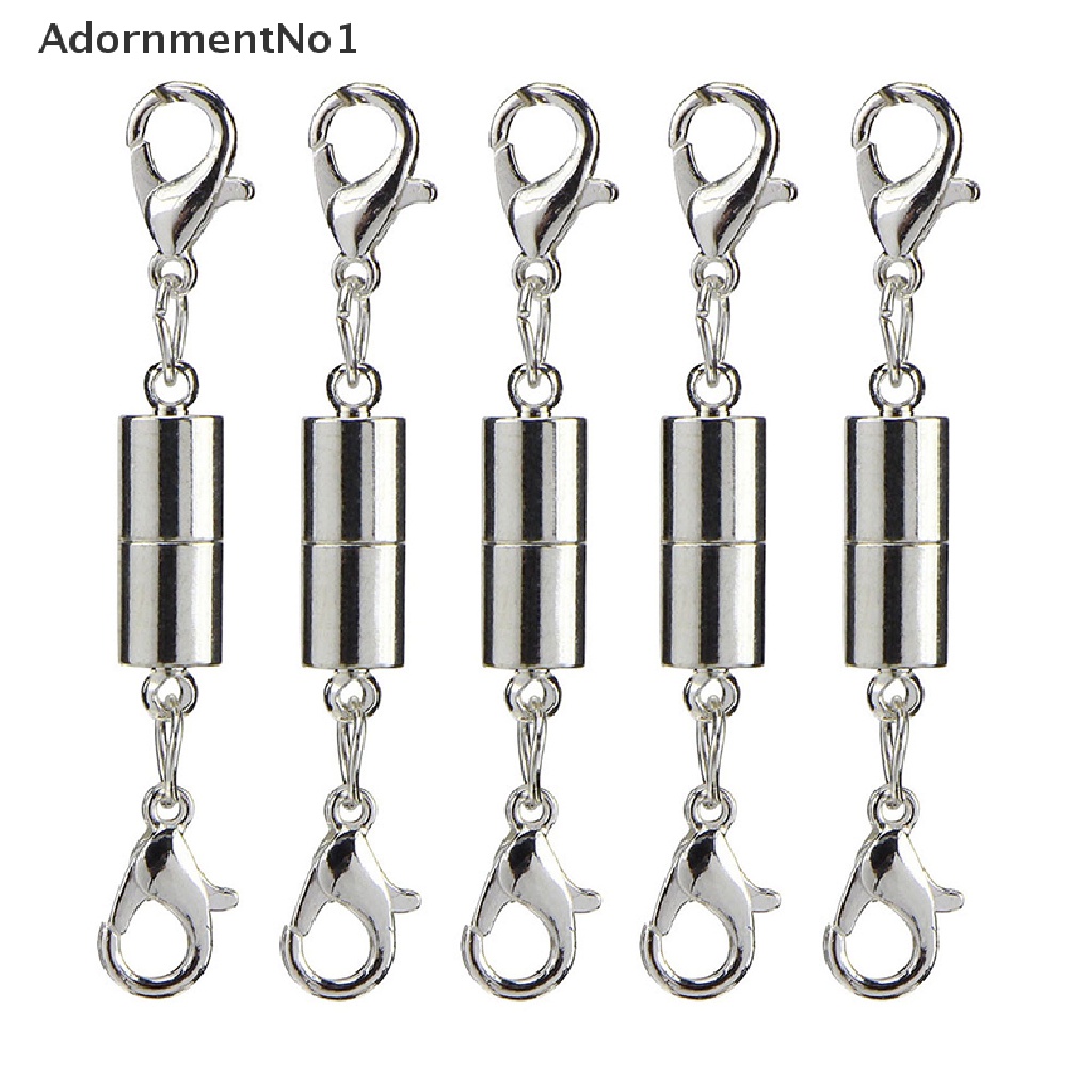 (AdornmentNo1) 10pcs Kait Clasp Magnetik Warna Silver / Gold Untuk Gelang / Kalung DIY