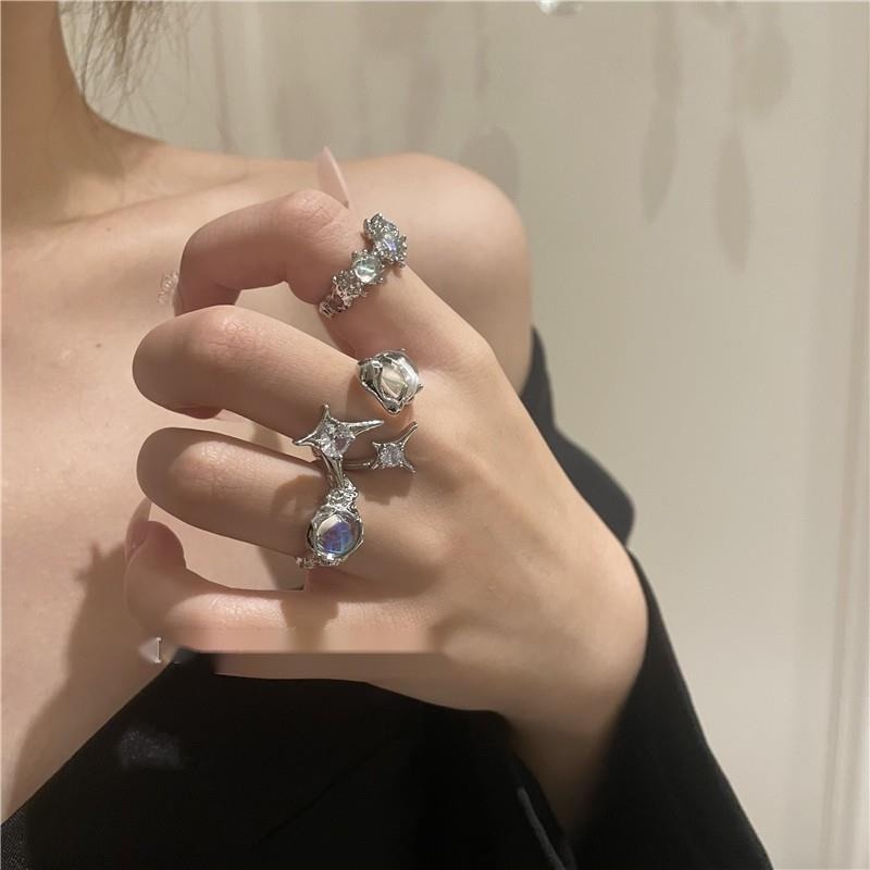 Cincin Kristal Permata Gaya Korea Untuk Aksesoris