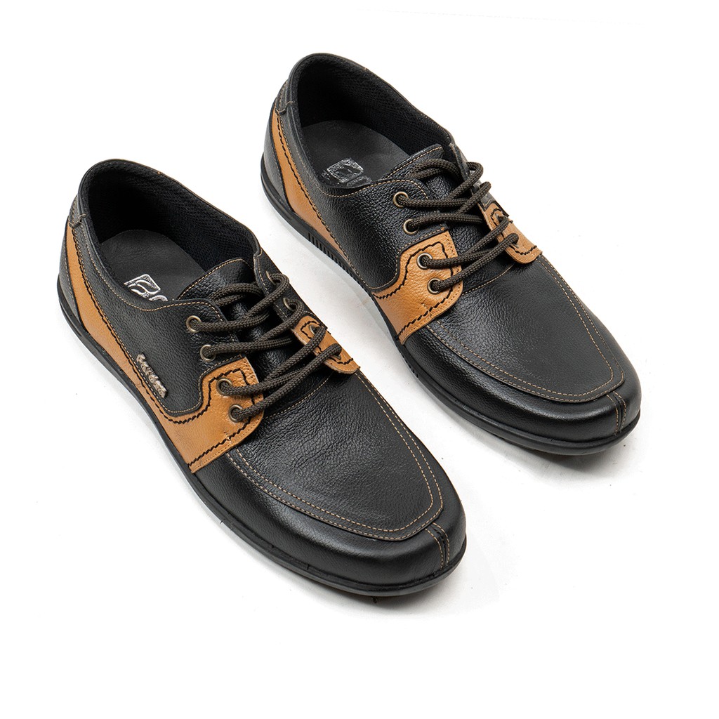 Sepatu Pria Casual Kulit Asli Model Tali 4 Hole Two Tone Fordza 205 CT