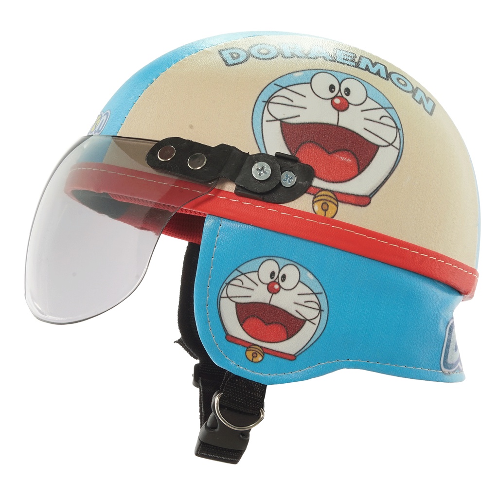 Helm Anak Untuk Usia 1-4 Tahun Motif Doraemon - Cream Biru