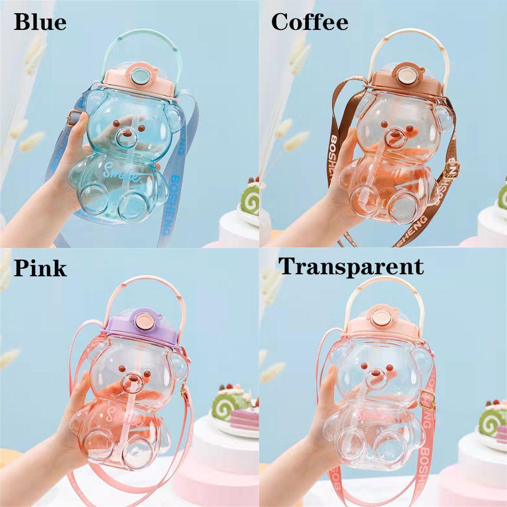 R-FLOWER Bear Water Cup Outdoor 1000ML Kapasitas Besar Aksesoris Luar Ruangan Botol Air Kartun