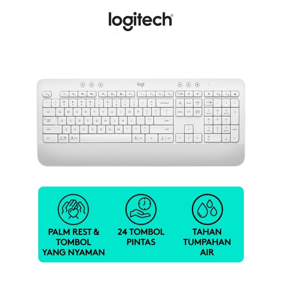 Logitech Signature K650 Keyboard Wireless Bluetooth Comfort