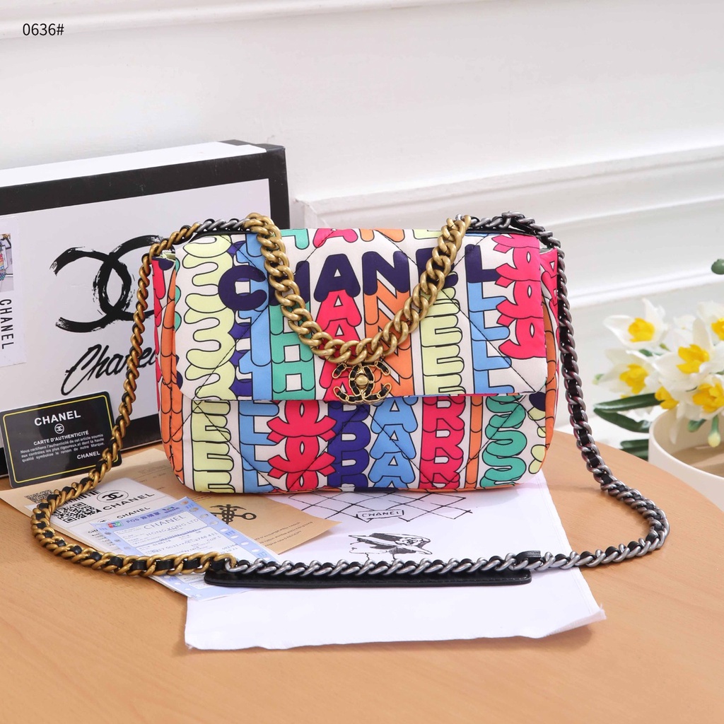 CH Flap Bag Multicoloured Fabric GHW 0636