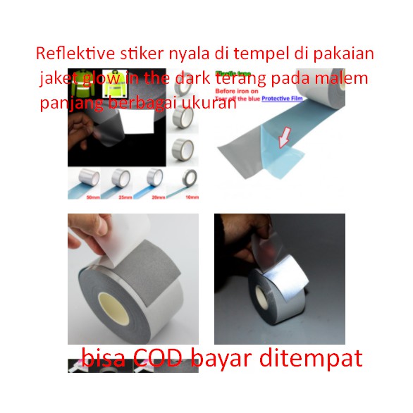 

Reflektive stiker nyala di tempel di pakaian jaket glow in the dark terang pada malem panjang berbag