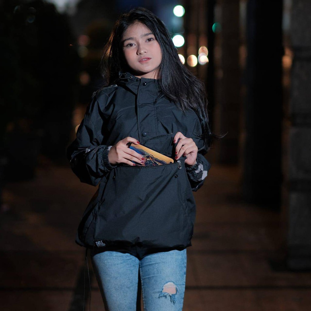 DIAL Jaket Parasut Hoodie Cagoule Saku Doraemon Pria Wanita Unisex Bisa Jadi Couple Harga Satuan-1