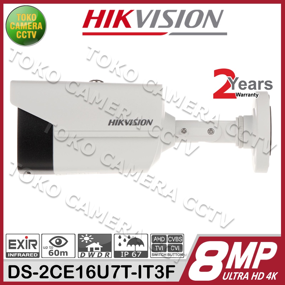 KAMERA OUTDOOR HIKVISION DS-2CE16U7T-IT3F 8MP 4K BODY METAL LOW LUX