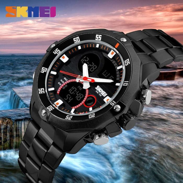 Jam Tangan Pria / SKMEI 1146 Men LED Digital Stainless Steel Strap / Jam Tangan AD LED Original