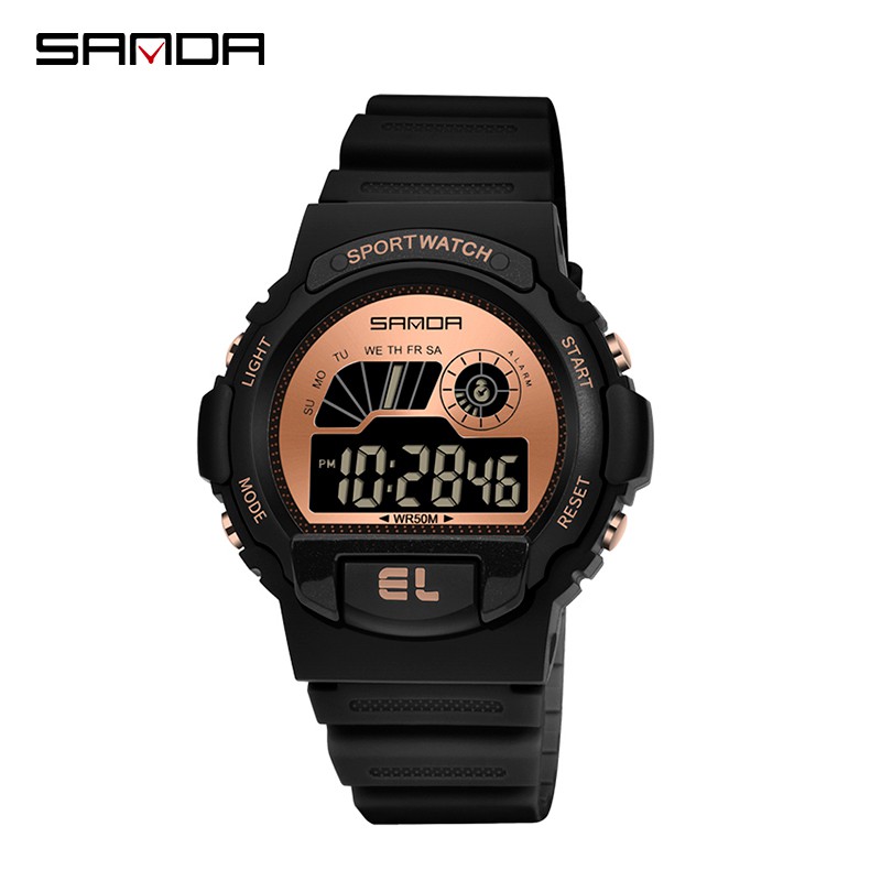 SANDA 6004 Jam Tangan Wanita Pria Digital Tali Rubber Chronograph Anti Air WATCHKITE WKOS