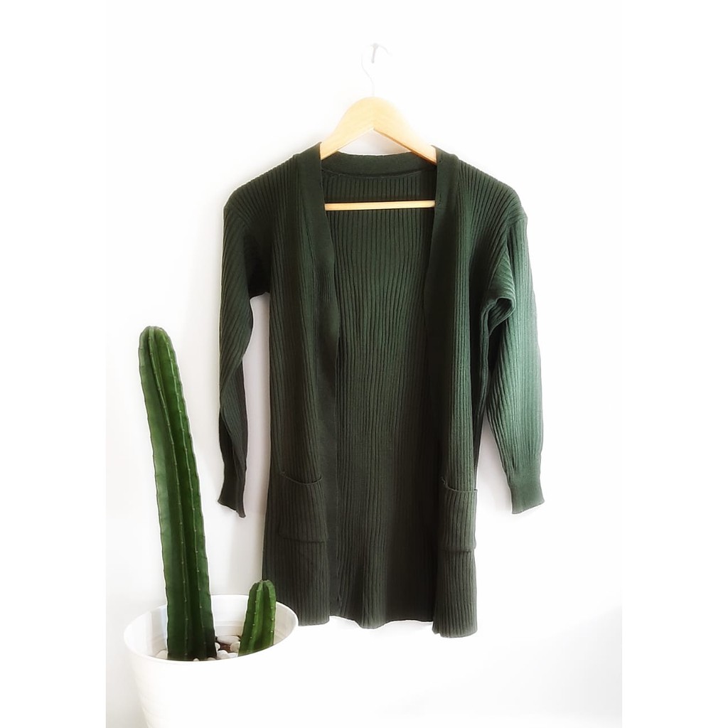 PROMO !! VEGGA CARDI - Cardigan Long Belle Outer Oversize-Army
