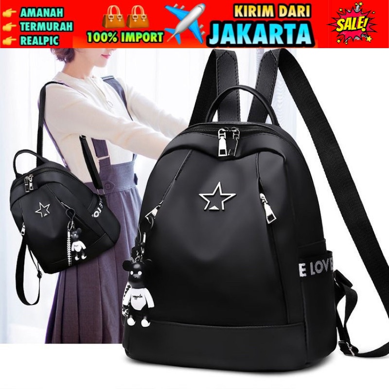 TAS WANITA 3135 - TAS RANSEL WANITA FASHION IMPORT MURAH RANSEL IMPORT BATAM KOREA STYLE - E
