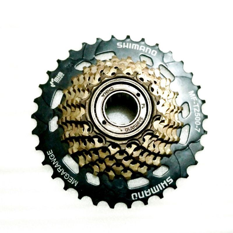 Freewheel Drat Ulir 7 Speed Megarange. 14T - 34 T. Shimano MF-TZ500. Sprocket Drat Ulir 7 Speed.