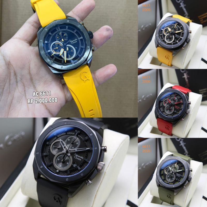 JAM TANGAN PRIA ALEXANDRE CHRISTIE AC 6611 RUBBER | AC6611 KARET ORIGINAL