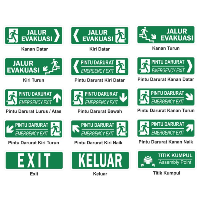 

Rambu Jalur Evakuasi akrilik - Exit 30cm x 10cm Acrylic