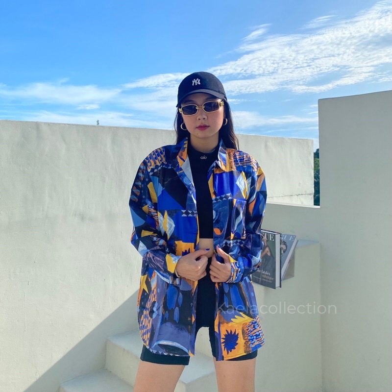 Koji Shirt - Kemeja Lengan Panjang Vintage Korean Style Oversized Shirt