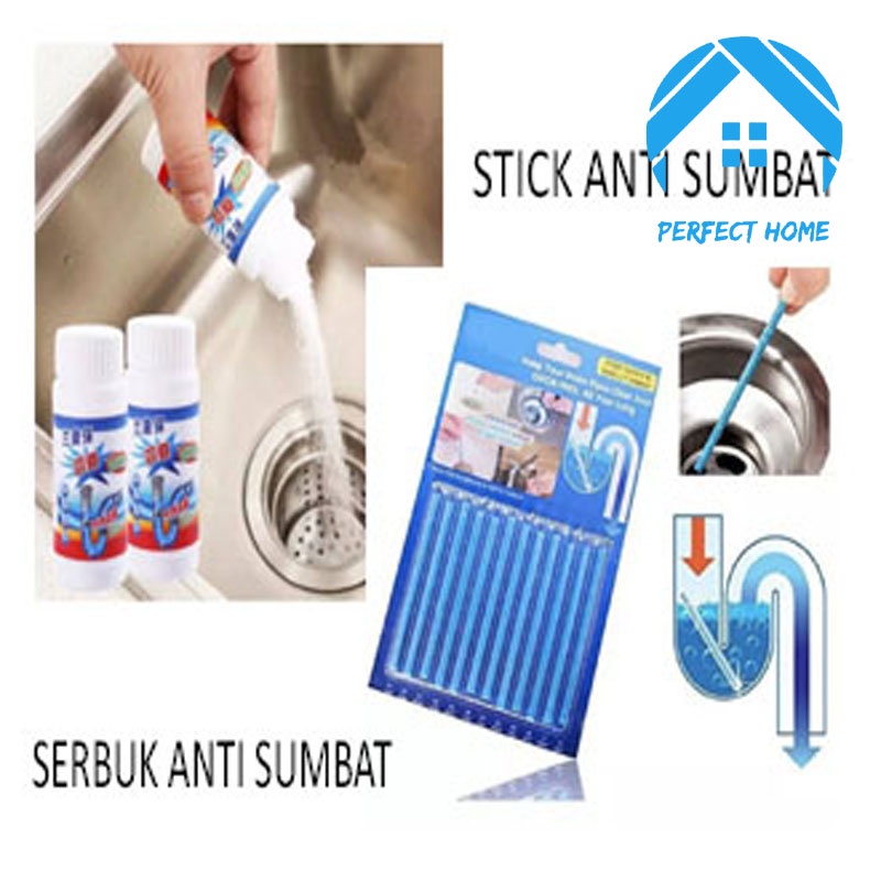 Jual Serbuk Dan Stick Anti Sumbat Pembersih Saluran Pipa Perfecthome