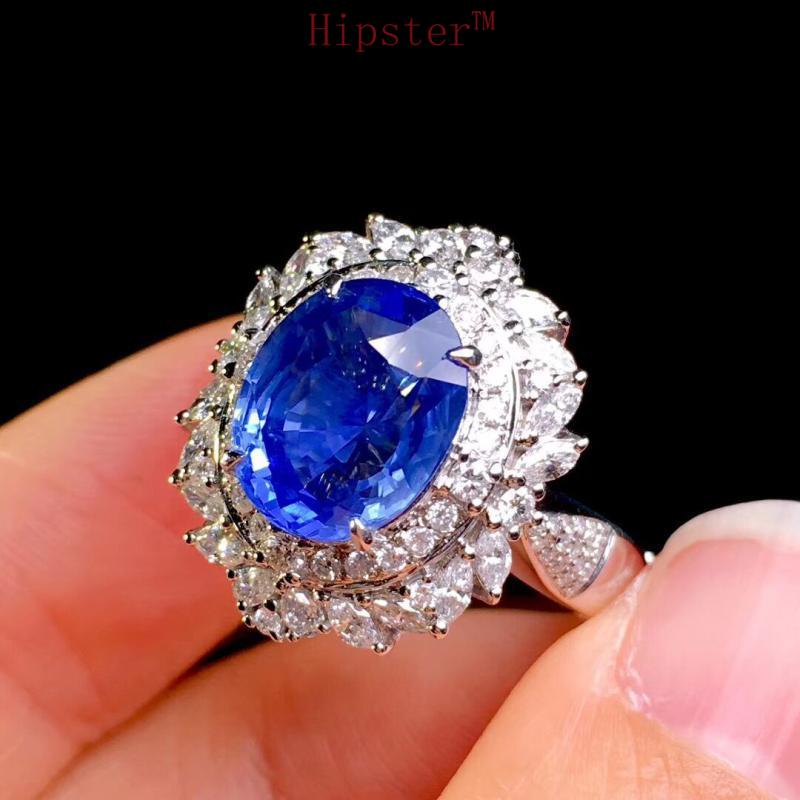 Sapphire Ring Women's Luxury Pendant Jewelry Set