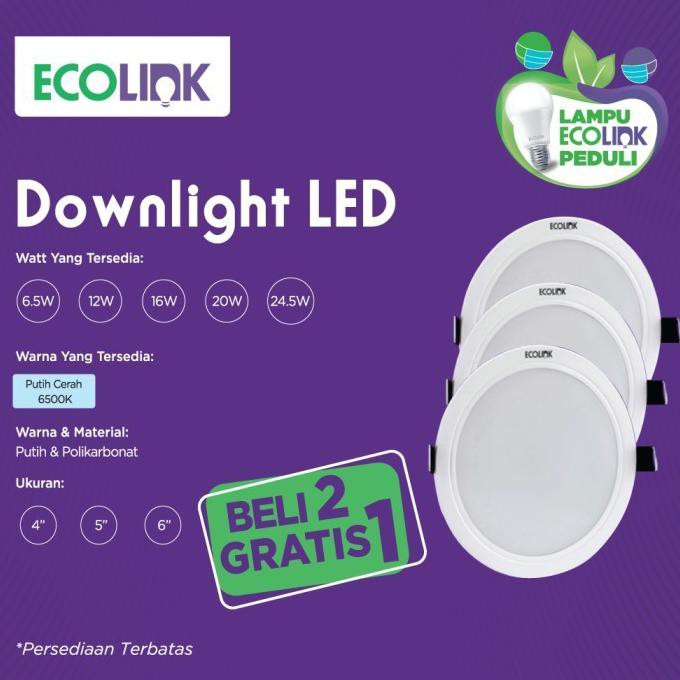 Produk Terbaik] Paket Beli 2 Gratis 1 Downlight Led Ecolink By Philips 12W 12 Watt