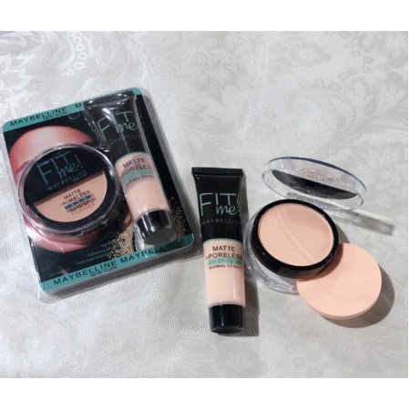 NEW FIT ME PORELESS MATTE MAYBELLINE SET 2IN1 FOUNDATION &amp; POWDER