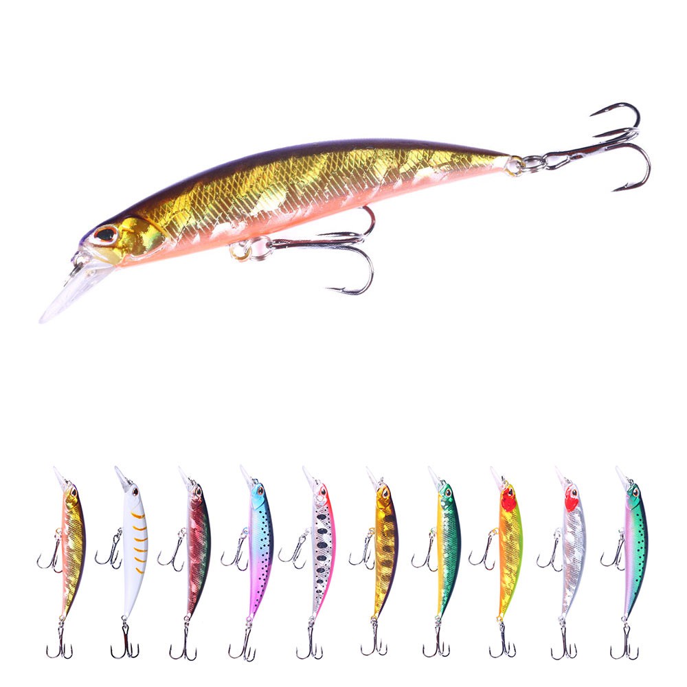 HENGJIA 10PCS Umpan Sinking Minnow 9cm 13g Lure Freshwater Bait Sea Fishing Lure Plastic Hard Bait Artificial bionic Bait