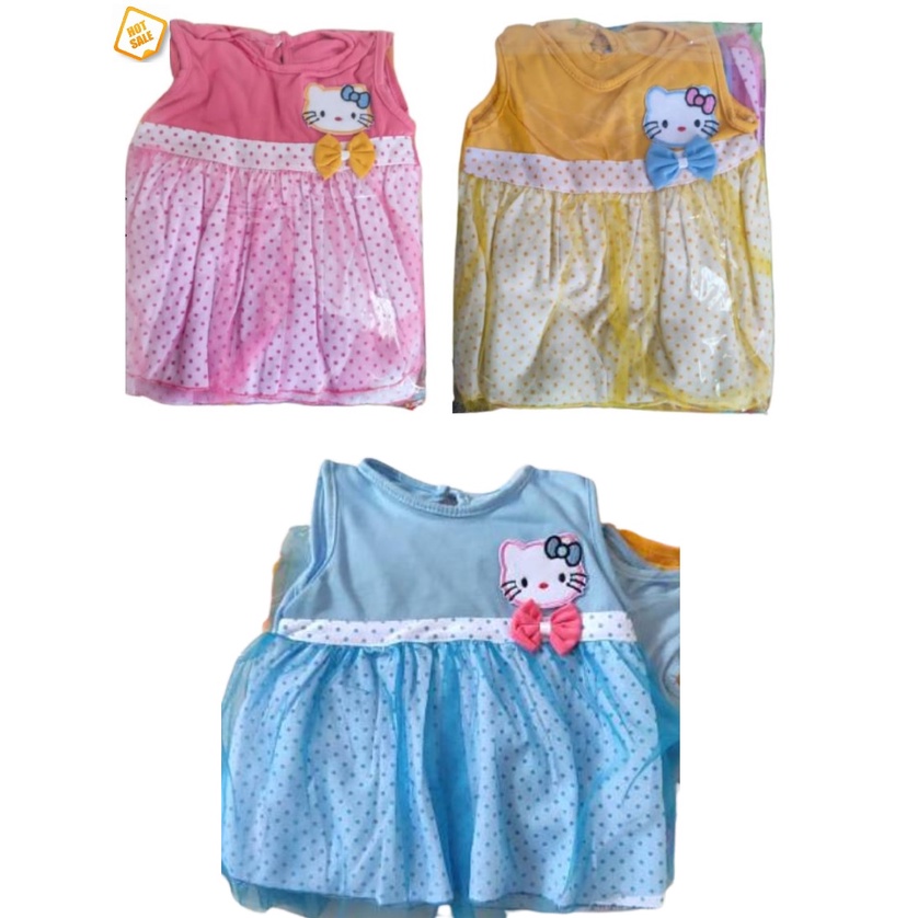 Dress hello Kitty baby Newborn / Dress bayi / pink kuning biru Tile Perempuan Girl 0- 6 bulan hello kity