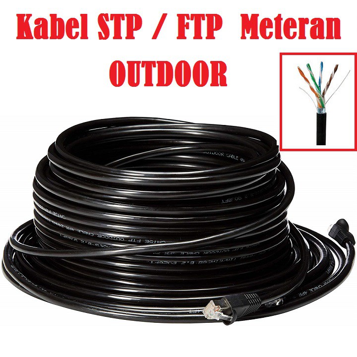 Meteran Kabel STP Outdoor Cat5 - Kabel Lan Outdoor