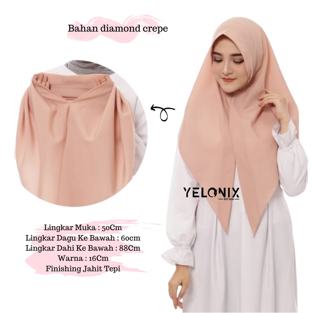 YELONIX - Hijab Instant Segitiga Diamond Crape