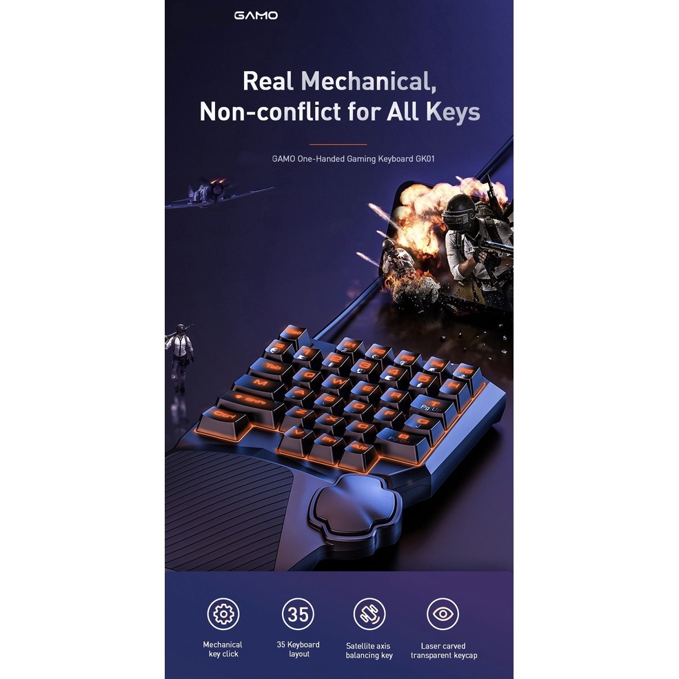 Mechanical Keyboard Gaming GAMO GK01 GMGK01