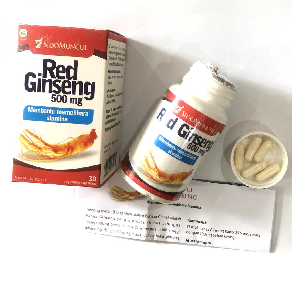 Red Gingseng 500 Mg Membantu Memelihara Stamina Sidomuncul 30 Tablet Meningkatkan Pertahanan Tubuh