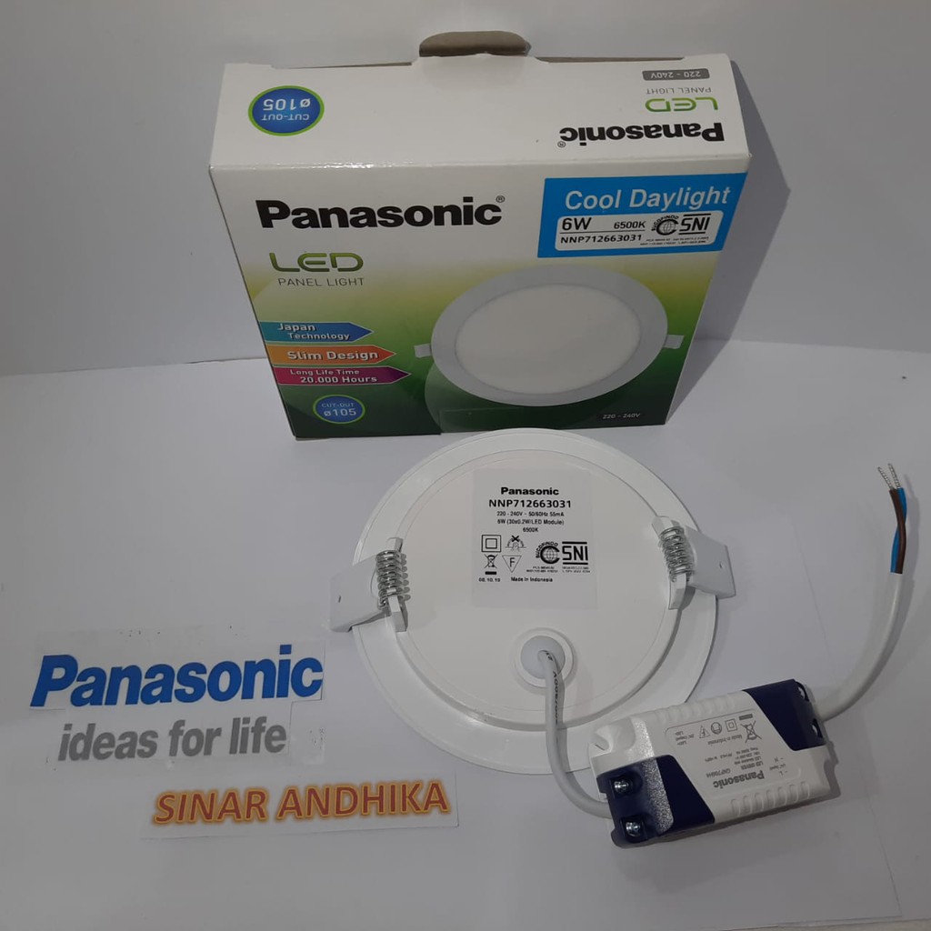 LAMPU LED PANEL BULAT DOWNLIGHT (SLIM) PANASONIC 6 WATT NNP 71266/NNP 71256