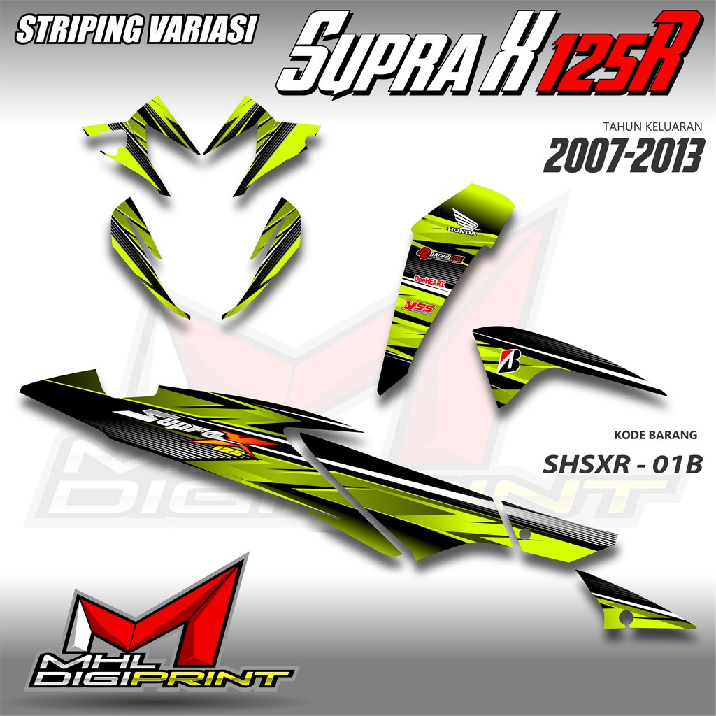 STRIPING VARIASI SUPRA X 125R - STIKER SUPRA X 125 BATMAN - SHSXR 01