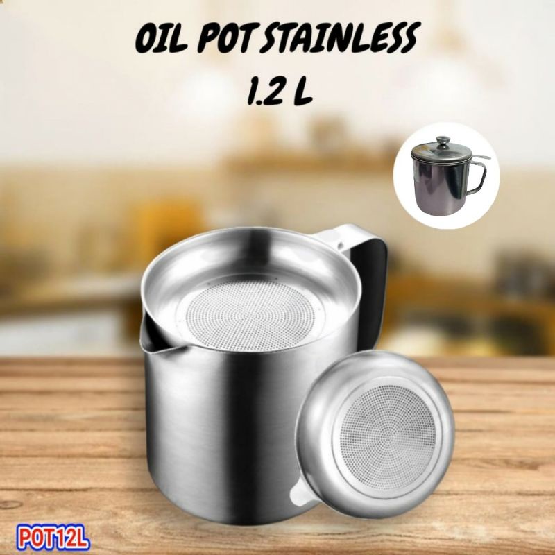 tempat saringan minyak stainless sus304 1.2 L oil pot saringan minyak