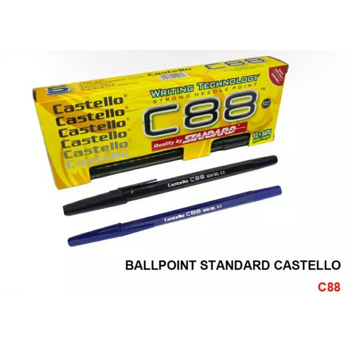 

NEW PULPEN STANDARD CASTELLO /PEN STANDARD MURAH/ PEN C88 LUSINAN - Hitam