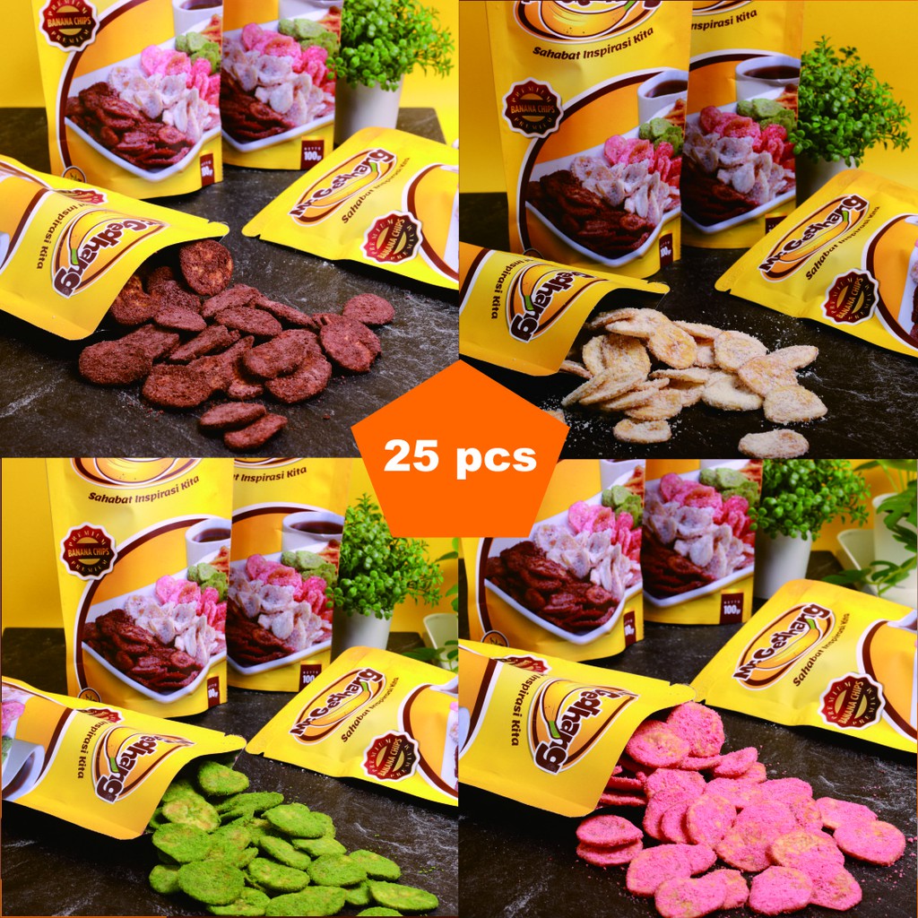

PAKET SUPER HEMAT isi 25pcs Keripik Pisang 100gr Cemilan [Mr Gedhang terlaris] tanpa pemanis buatan]