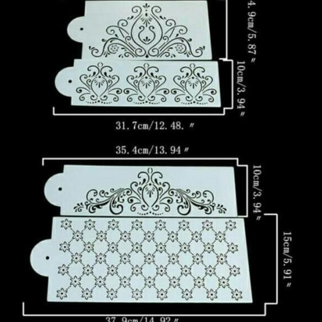

SIZ 4 pcs cake stencils cake stensil cake pattern untuk membuat motif kue .