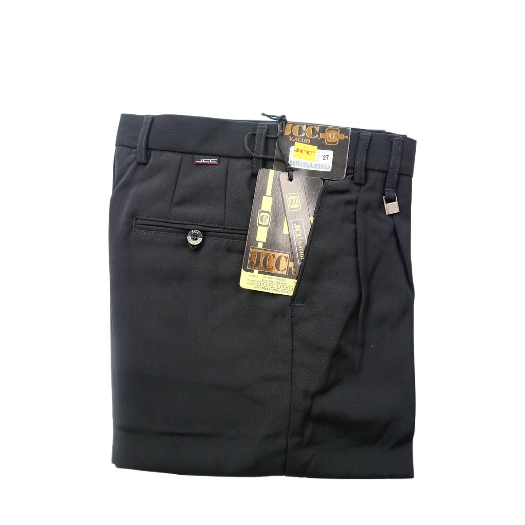 JCC- Celana panjang bahan pria standar polos hitam Premium Quality Celana Dasar/Celana Bahan/Celana 