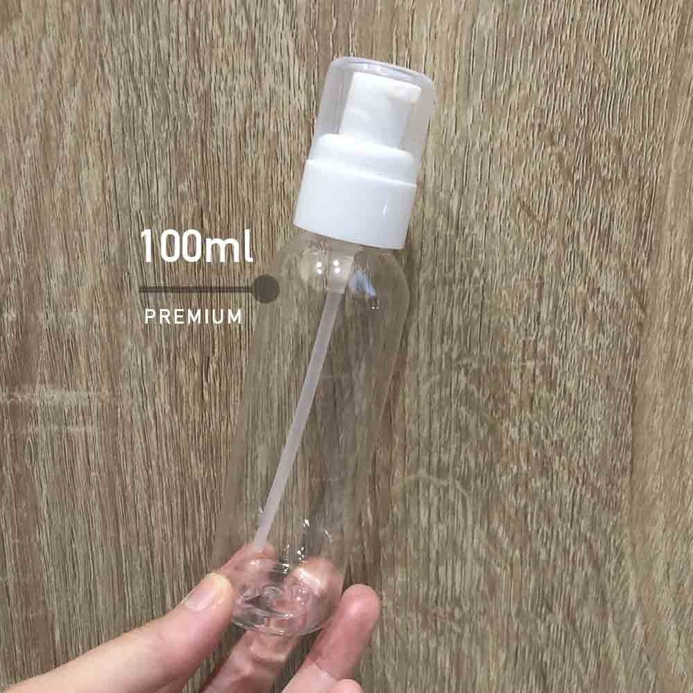 Botol SPRAY 100ML (PREMIUM) Refill plastik tutup putih Warna/Bening/ real photo-1pcs