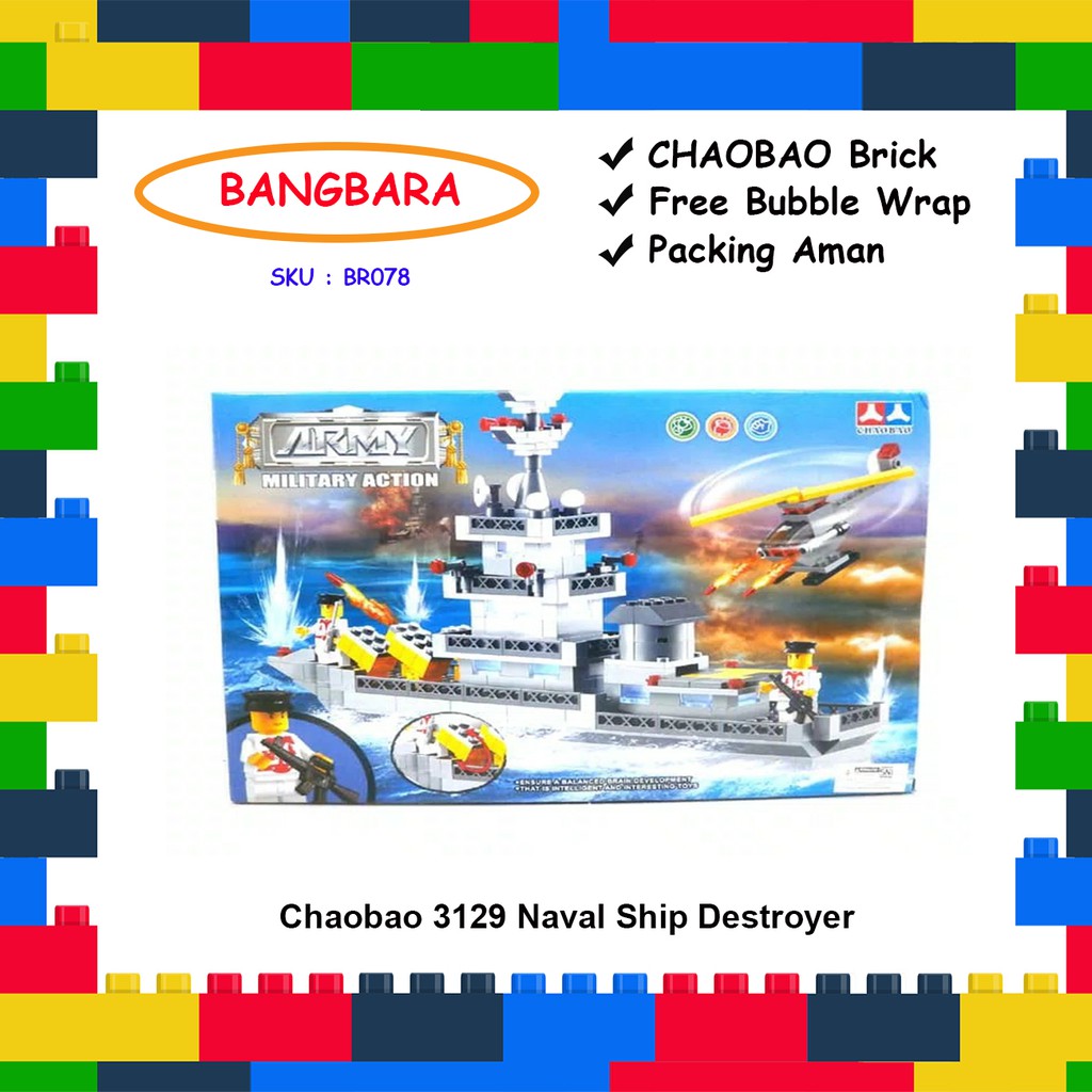 Brick Chaobao 3129 Naval Ship Destroyer 370 Pcs