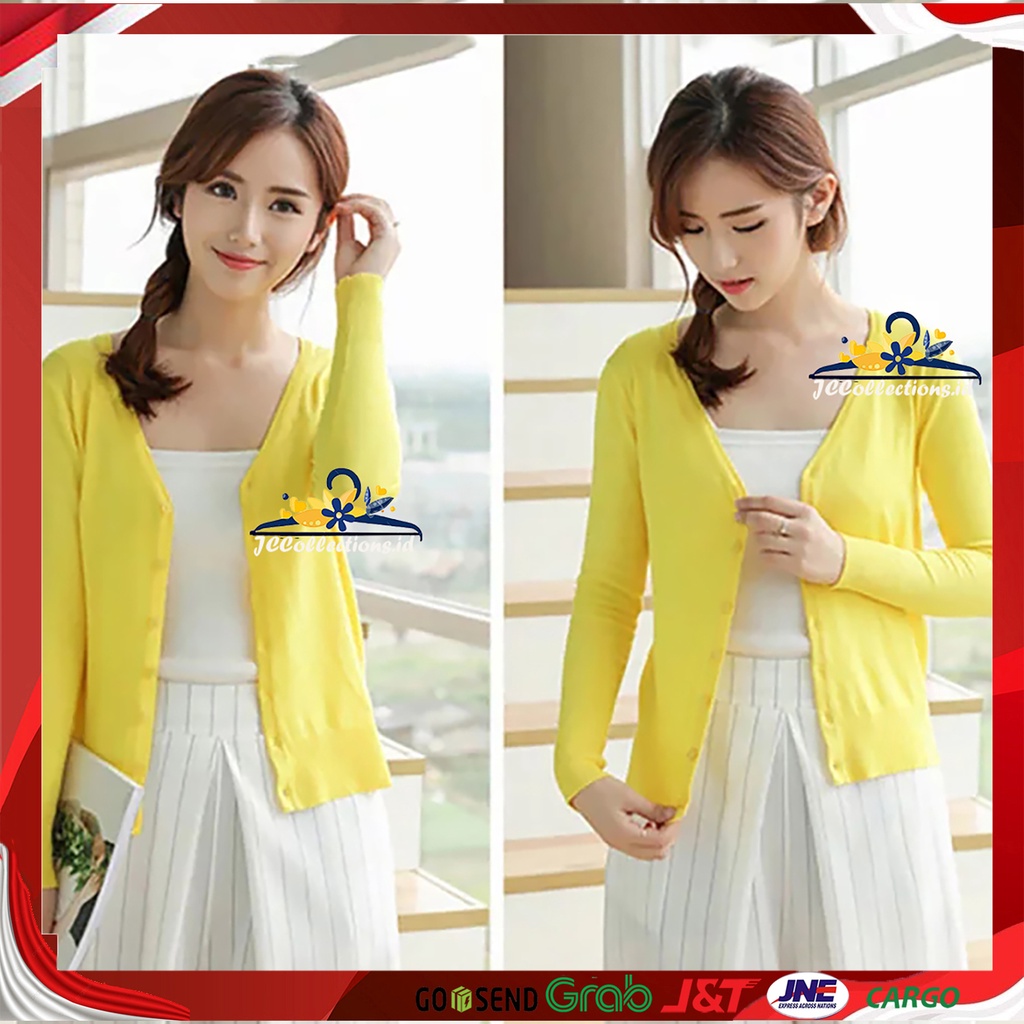 JCCollections Cardigan Rajut Basic V Fit to S - M Aliviana / Outer Kardigan Korea Rajut Cewek