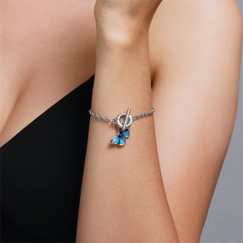 Blue Butterfly Gelang Liontin Kupu kupu  kalung liontin blue butterfly