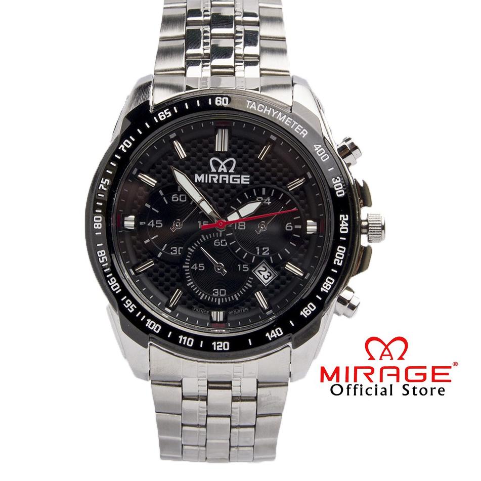 Harga Obral miragewatch JAM TANGAN PRIA silver Original Garansi Anti Karat  MIRAGE 8535
