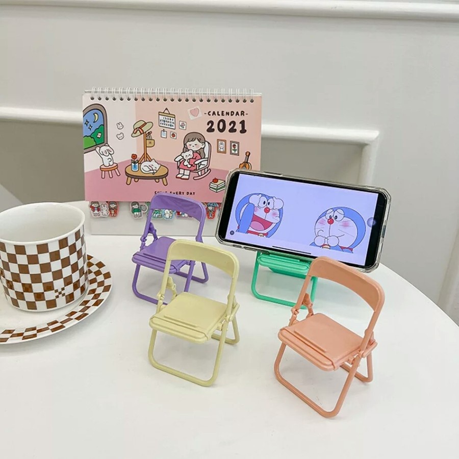 Stand Holder HP Model Kursi Macaron Standholder Handphone Bentuk Kursi Lipat Makaron Folded Chair Phoneholder Fold Folding