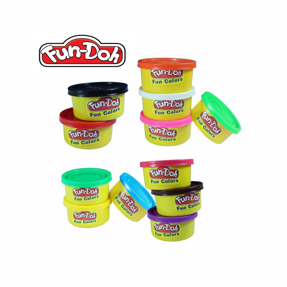 [FUN-DOH] Mainan Edukasi Anak Fun Doh Lilin Warna Plastisin Play Dough - FunDoh Isi Ulang [ECER / ISI 4 / RAINBOW PARTY]