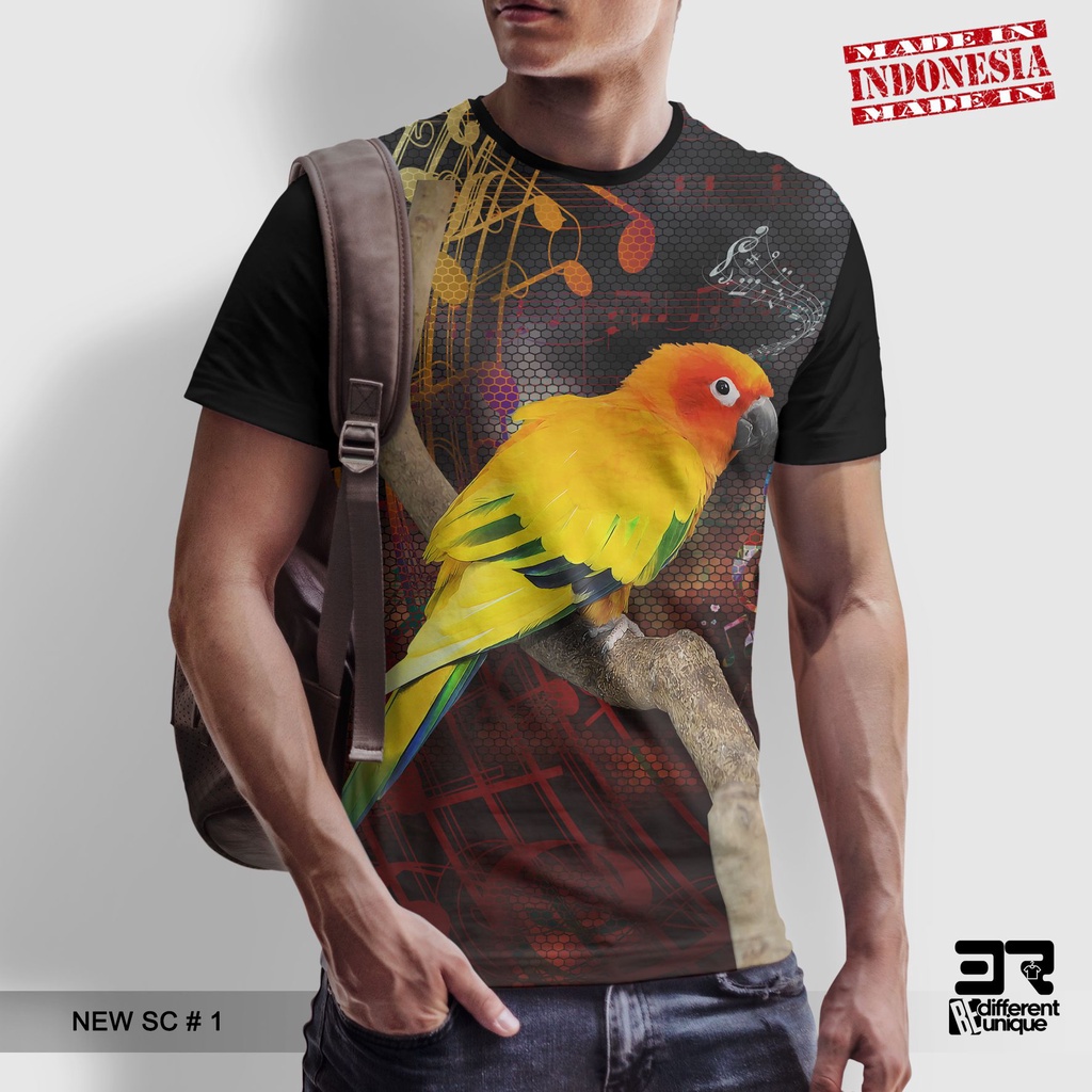 [ COD ] KAOS PRINTING GAMBAR SUN CONURE NEW SC 1 - BAJU DISTRO ORIGINAL MOTIF HEWAN BINATANG BURUNG 
