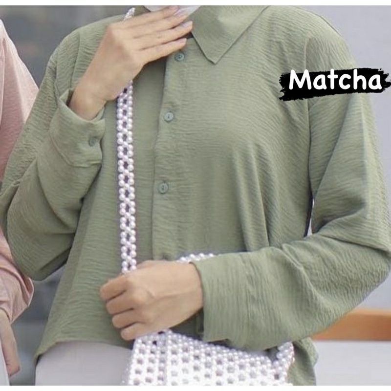 Kemeja Wanita Olivia Crop Crinkle Ld 115